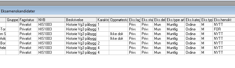 Etterarbeid Frist: Hver dag i eksamensperioden.