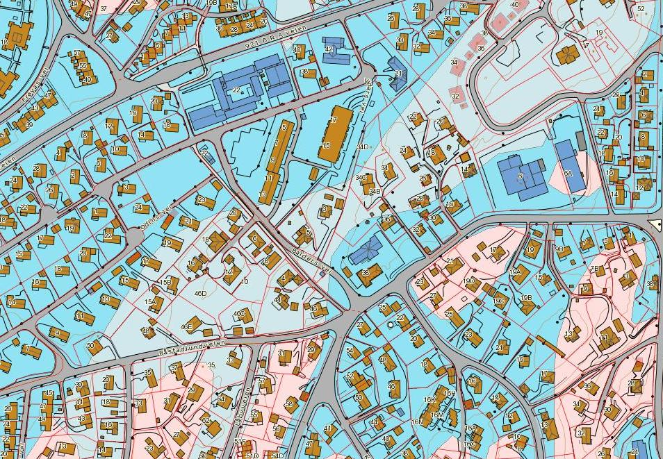 Båstadlund arbeids- og aktivitetssenter Plan nr:g-682 Figur 7. Utsnitt løsmassekart (NGU). Mørk blå farge marine avsetninger med stor mektighet, lys blå farge marine avsetninger med liten mektighet.