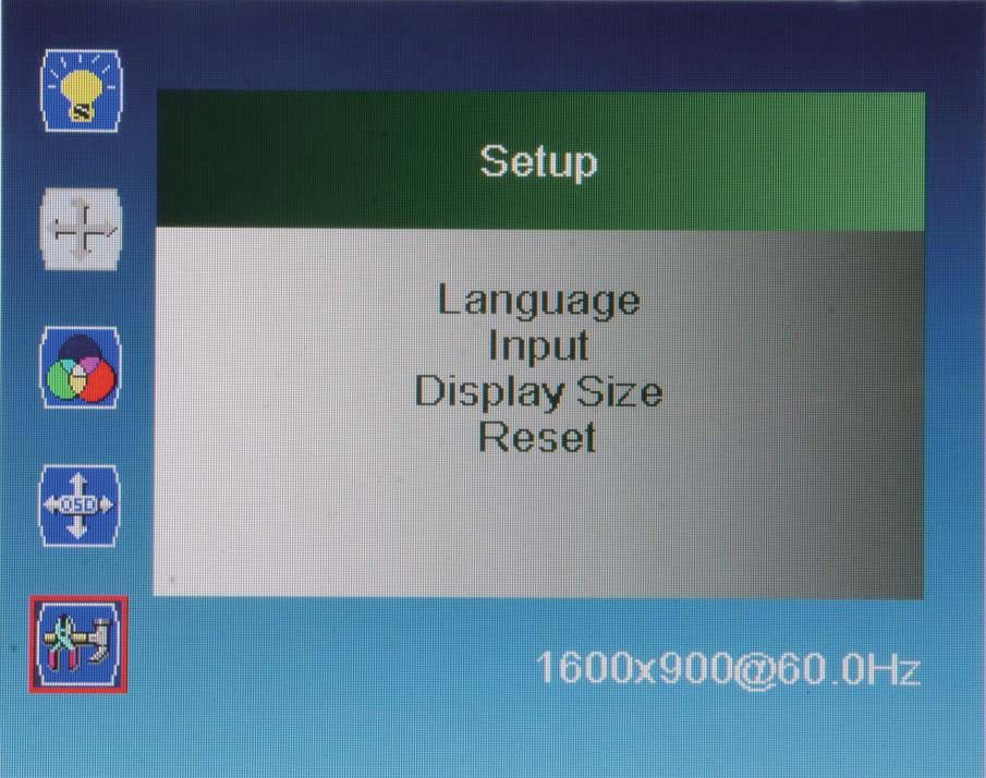 24 Sette opp skjermen Setup (Oppsett)-menyen Trykk på MENU for å velge ett av følgende, og trykk deretter på " " eller " " for å velge ønsket nivå. Trykk på EXIT når du er ferdig.