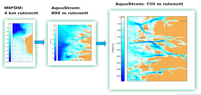 Metodikk Sunnfjord: 3D-strømmodell for simulering av strømforhold Modellen Regional Ocean Modeling System (ROMS) drives av: -påvirkning fra varierende hydrofysiske forhold i kystvannet