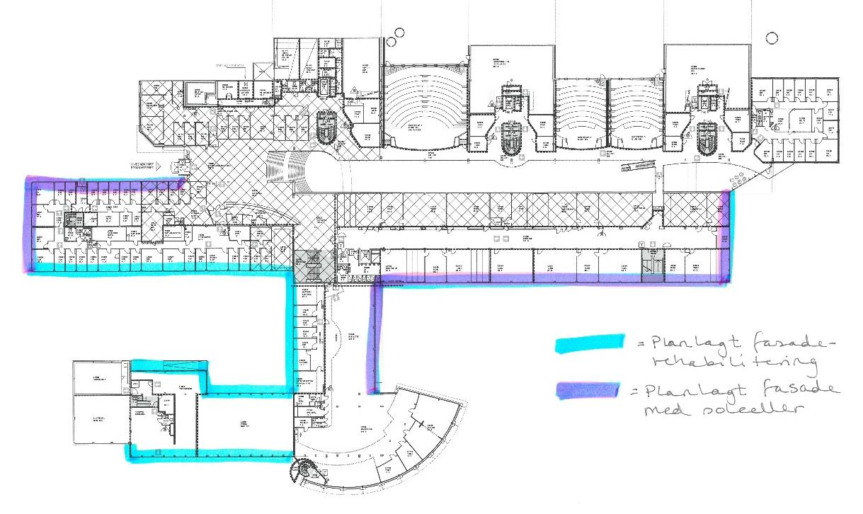 Figur 4 Omfang fasaderehabilitering i 2. etg 4.