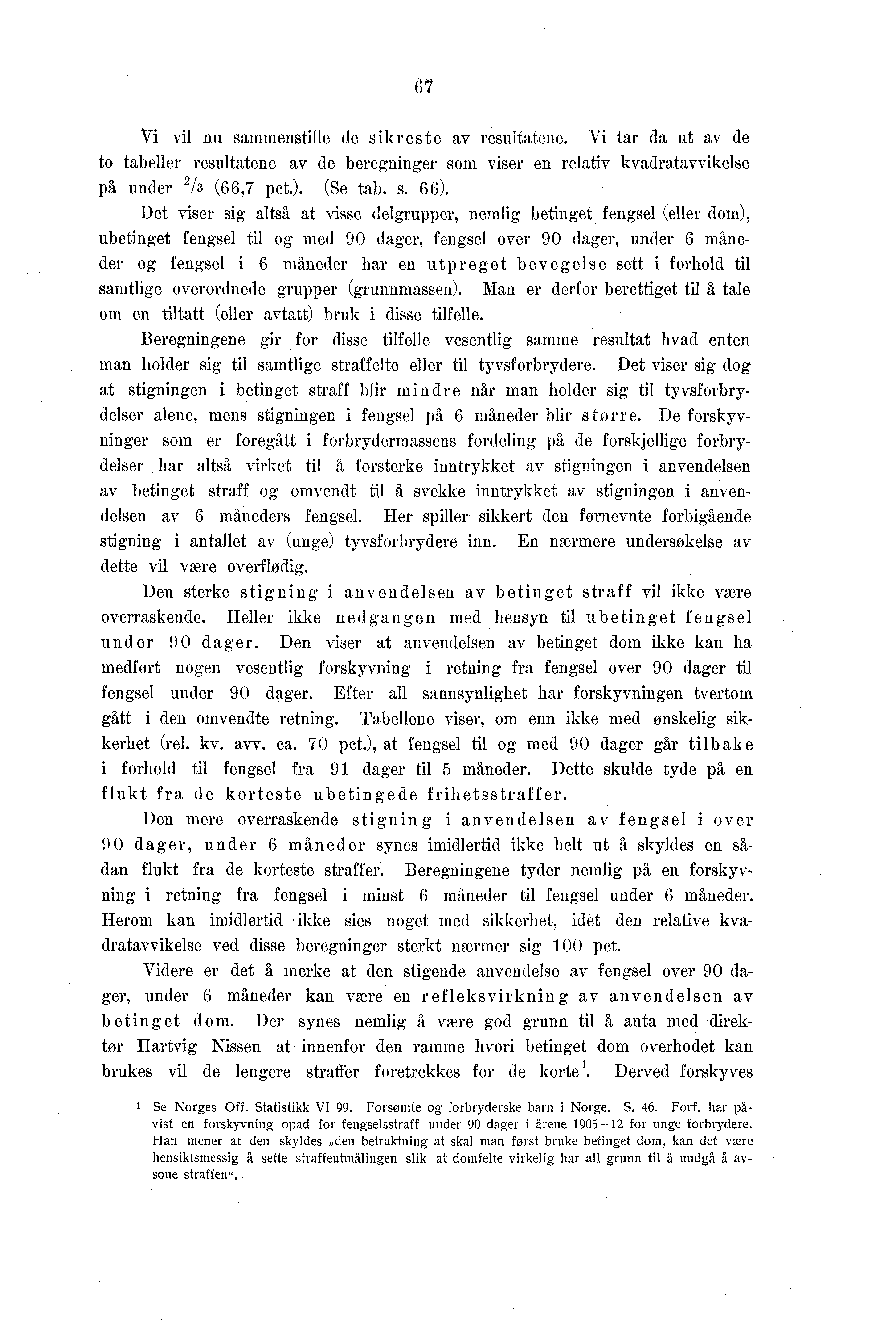 vi vil nu sammenstille de sikreste av resultatene. Vi tar da ut av de to tabeller resultatene av de beregninger som viser en relativ kvadratavvikelse ph under / (, pct.). (Se tab. s. ).