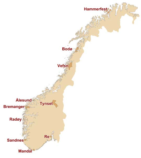 10 forsøkskommuner: Bodø Bremanger Hammerfest (16 år) Mandal (16 år) Radøy Re (16