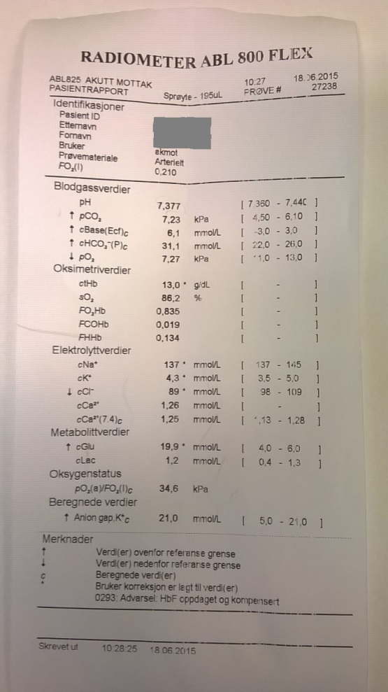 ph PCO2 BE Resp. acidose < 7,35 > 6 Resp. alkalose > 7,45 < 4,7 Met. acidose < 7,35 < -2 Met.