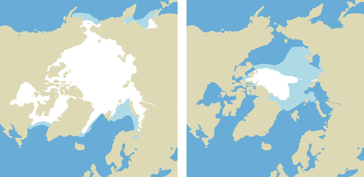 Is i Arktis Bergens klimamodell (BCM): God fordeling av is for dagens klima, betydelige endringer ved doblet CO 2, men mindre