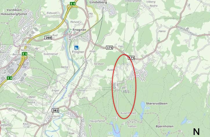 10/27 AUSENFJELLET II NYTT NÆRINGSOMRÅDE MED TILHØRENDE ATKOMSTSVEG DETALJREGULERING MED 3 Eksisterende situasjon 3.