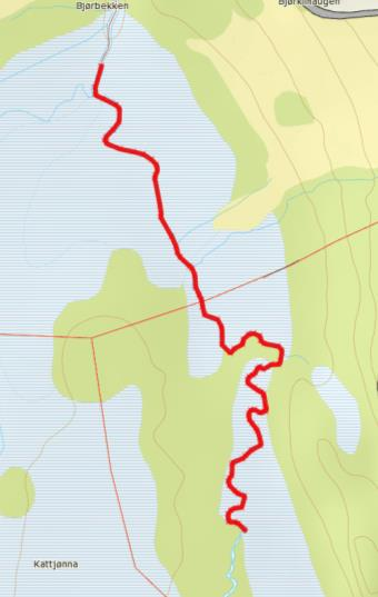 FIGUR 31: OPPSTRØMS STASJON 5 VAR SVORKA SVÆRT PÅVIRKET AV BEVERAKTIVITET Avslutningen på stasjon 5 var sterkt påvirket av beveraktivitet (Figur 31). Vannføringen var svært redusert mellom dammene.