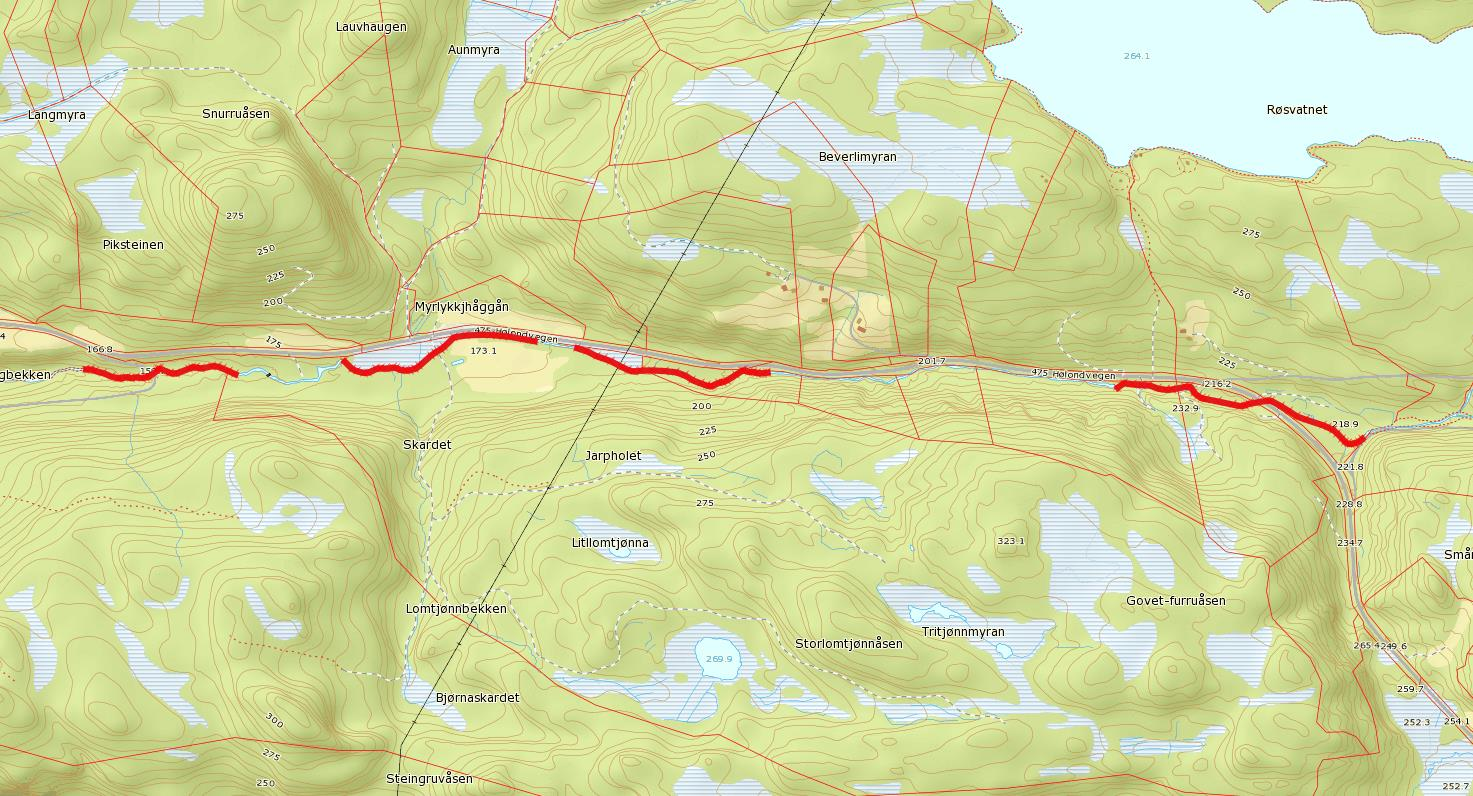 Sprangbekken FIGUR 33: SPRANGBEKKEN BLE KARTLAGT MED 4 TELLESTASJONER Sprangbekken (121-167-R) ligger langt sør i Orkdal kommune.