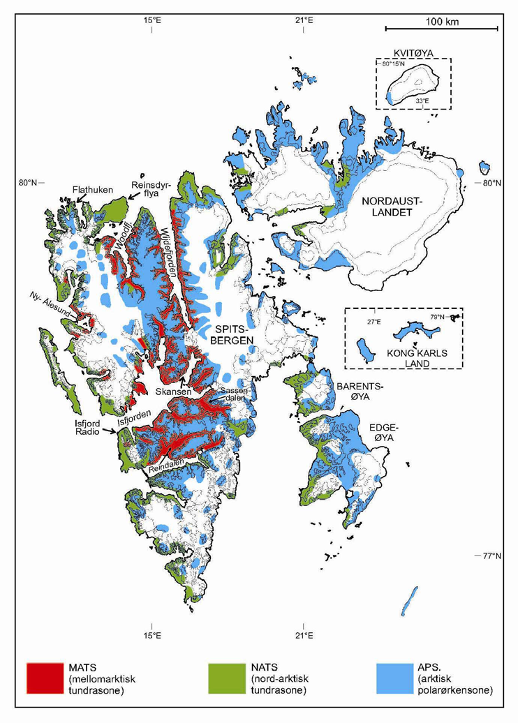 2. Datagrunnlaget for klimatisk definisjon av de alpine sonene er mye svakere enn for de arktiske fordi det bare finnes tre klimastasjoner i alpine soner i Fennoskandia (pluss enkelte korttidsserier