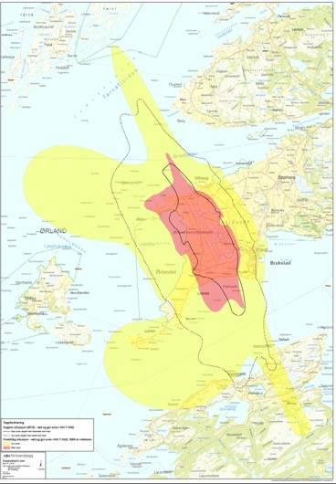 Landbruk i rød sone på Ørland Hva er rød støysone? Stortinget vedtok 14. juni 2012 at forsvarets nye kampfly F35 skal samles på Ørland fra 2017.