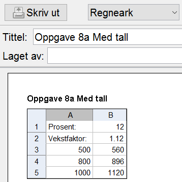 15 Endre størrelsen av figuren Hvis du vil ha en større figur, kan du for eksempel endre tallet i det andre feltet til høyre for Skala i cm til 2. (Eventuelt til 1.5 eller andre tall.