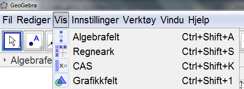 3 GeoGebra Nedlasting GeoGebra kan lastes ned gratis fra nettet. Legg inn nettadressen www.geogebra.org. Figuren nedenfor viser ikonet som legger seg på skrivebordet.