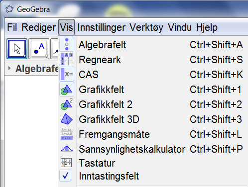 36 Alternativ 3 Du kan også bruke kommandoen Derivert[f]: Deriverttegnet på tastaturet,, finner du på samme knapp som *. Kombinasjon av kommandoer 3 2 Vi har funksjonen f ( x) x 2x.