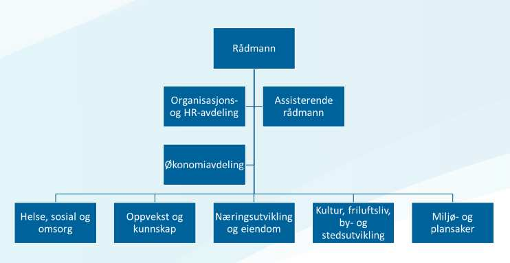 Figur 9 Administrativ organisering i den nye kommunen. Kilde. Hjemmesiden til nye Sandefjord kommune.