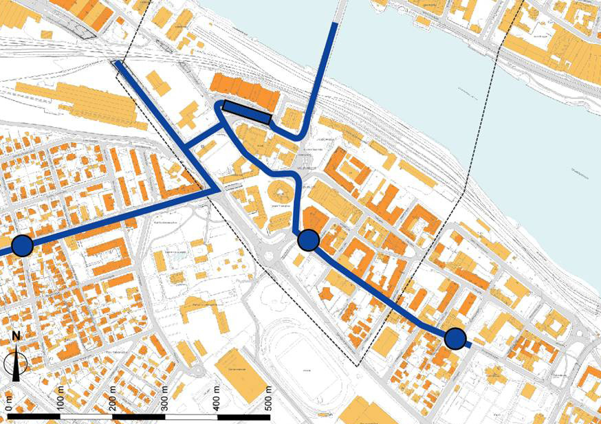 6.7 Alternativ 5 Beskrivelse av løsningen Busstrafikken avvikles i egne kjørefelter: På Bybrua På bussterminalen I søndre del av Grønland Busstrafikken avvikles i kjørefelter med blandet trafikk i: