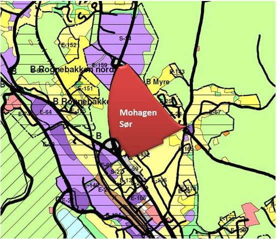 Høsten 2011 ble det utviklet konseptskisser for området, der følgende forutsetninger var lagt til grunn: Det skal forutsettes innkjøring til feltet fra eksisterende avkjøringsvei i nord.