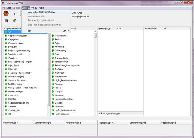 5.4 SOSI-NVDB-kontroll For å kontrollere innholdet i NVDB-data kan det kjøres SOSI-NVDB-kontroll fra Datakatalogen Figur 13 Kontroll av SOSI-NVDB-filer
