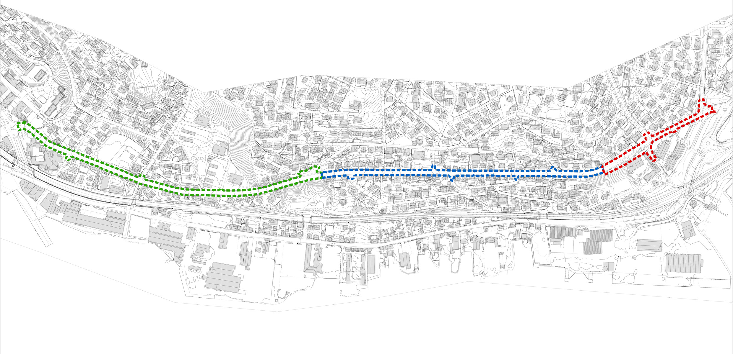 2. TRAFIKKPLAN DELSTREKNING 1 DELSTREKNING 2 DELSTREKNING 3 2.1 KONSEPT Roald Amundsens gate er ca 1,7 km lang.