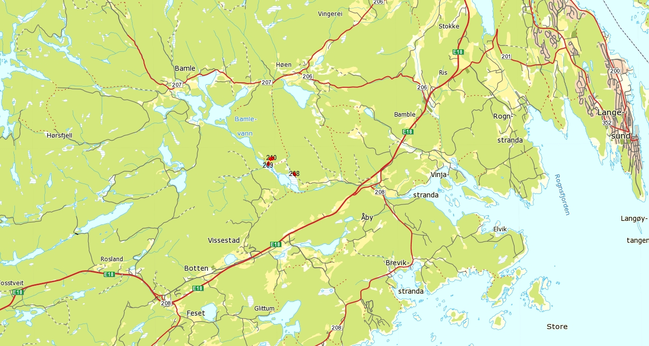 - Kvalitetssikring og nyregistrering av slåttemark i Telemark 2012 - Vedlegg 1: Kart Oversikt over