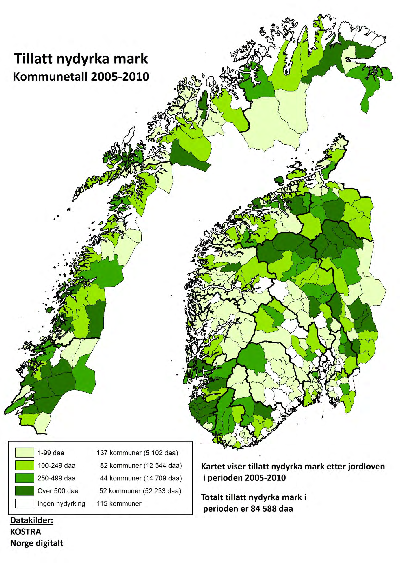 Kart 2 Tillatt nydyrka areal i