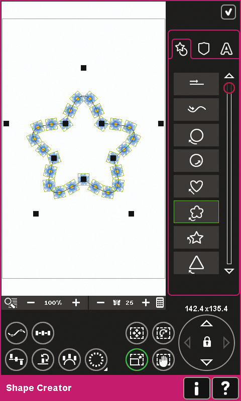 Shape Creator (27) Shaping er en unik måte å bruke de vakre, innebygde, dekorative sømmene, sekvensene og brodermotivene på, for å lage nye former.