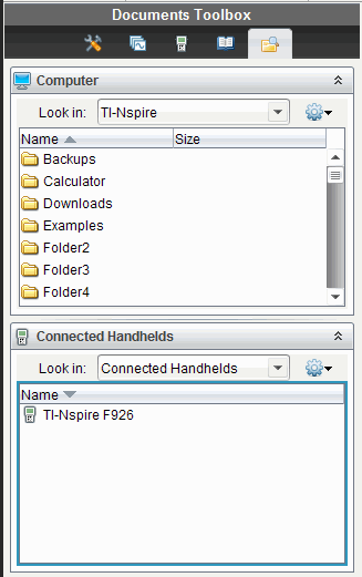 Felt for datamaskinen Tilkoblede grafregnere 4. Finn frem til mappen som inneholder filen du vil overføre.