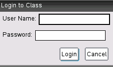 Arbeide i et TI-Nspire Navigator -Teacher Software-klasserom Hvis du er i et klasserom hvor TI-Nspire Navigator Teacher Software brukes, må du logge inn på klassen for å kommunisere med lærerens