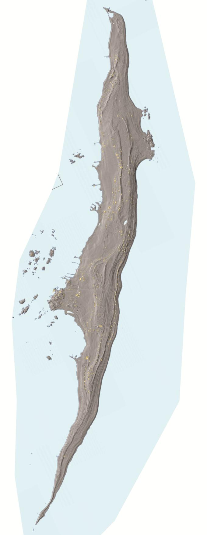 Landskapsanalyse Jomfruland nasjonalpark 17 Figur 10 og 11: Kvartærgeologisk kart og kart med terrengskygge Kvartærgeologisk kart til venstre viser utbredelsen av løsmasseavsetninger som danner