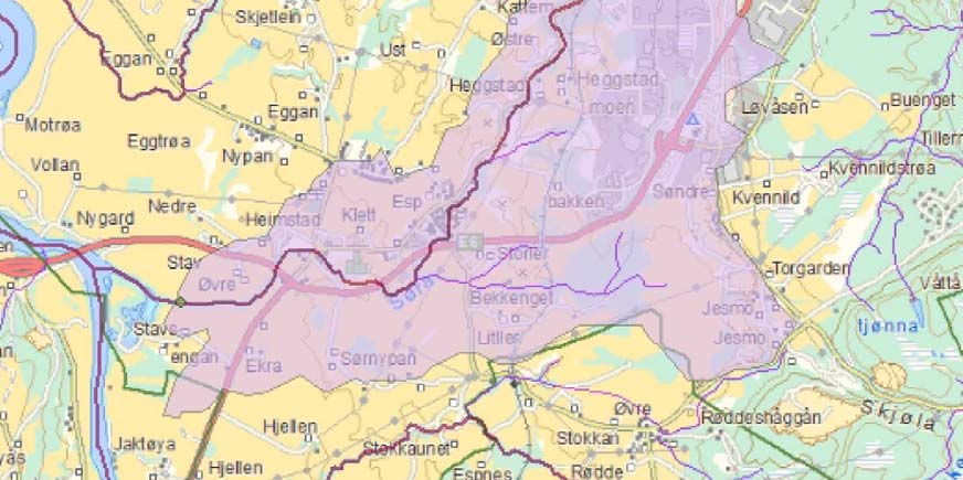 Side: 14 4.3 Søra m/leersbekken Figur 4 2 Oversikt nedbørfelt Søra (NVE).