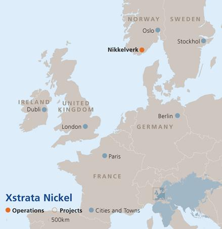 Nikkelverket Early Days Key Facts Grunnlagt i 1910, kjøpt opp av Falconbridge Limited i 1929 og av Xstrata i 2006 Har oppgradert og ekspandert i årenes løp og er i dag et av