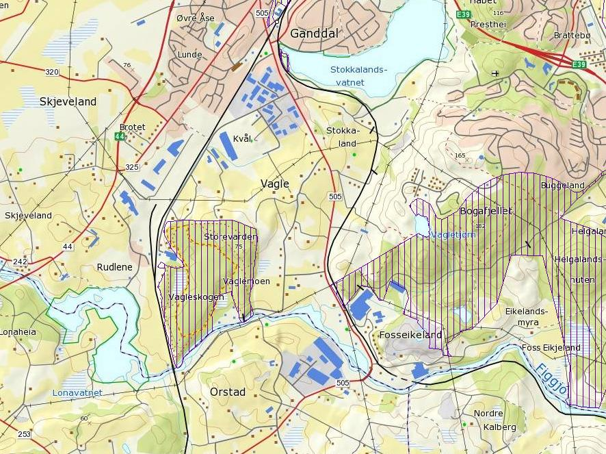 Planbeskrivelse Side 11 3.9 Barn og unge Vagleskogen sør for planområdet er registrert som svært viktig grøntområde til undervisningsbruk i miljøplanen.