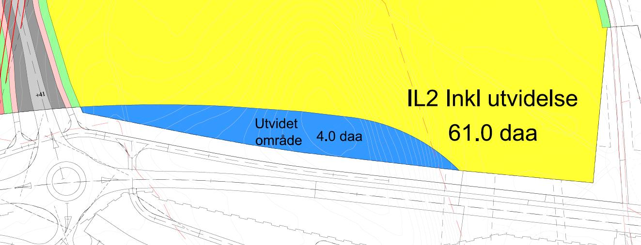 Planbeskrivelse Side 14 4.3 Byggegrenser Formålsgrenser for industri/lager er flyttet noe sør mot nye fv.