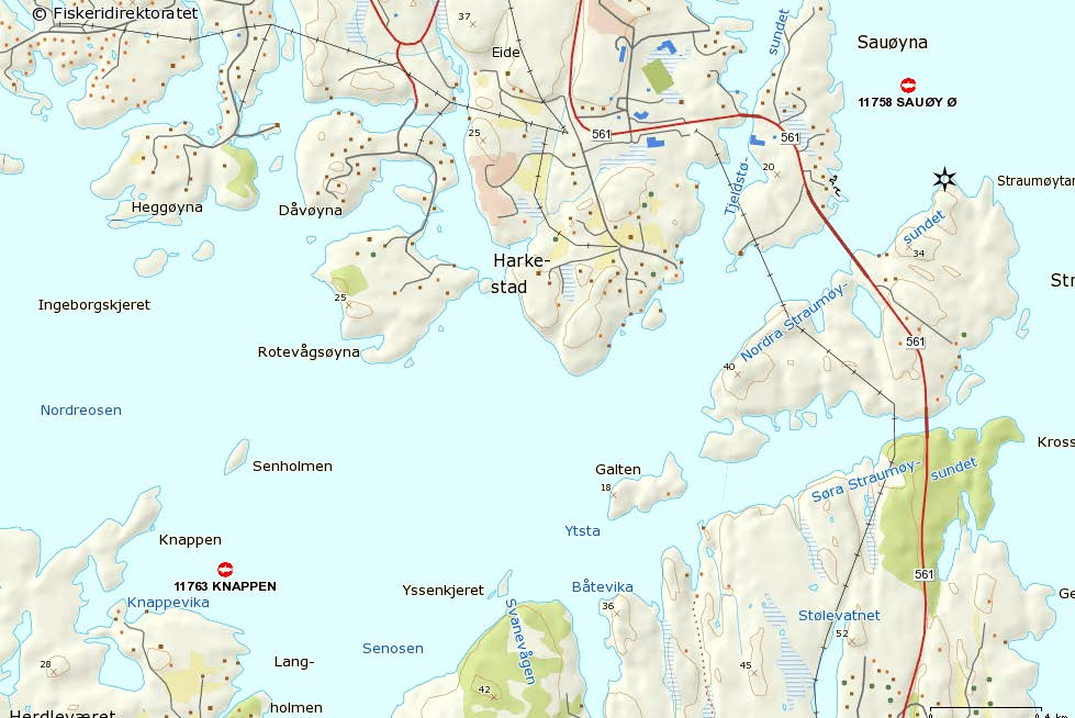 Figur 2 Avstand til andre lokalitetar (Fiskeridirektoratet, u.d.) 2.