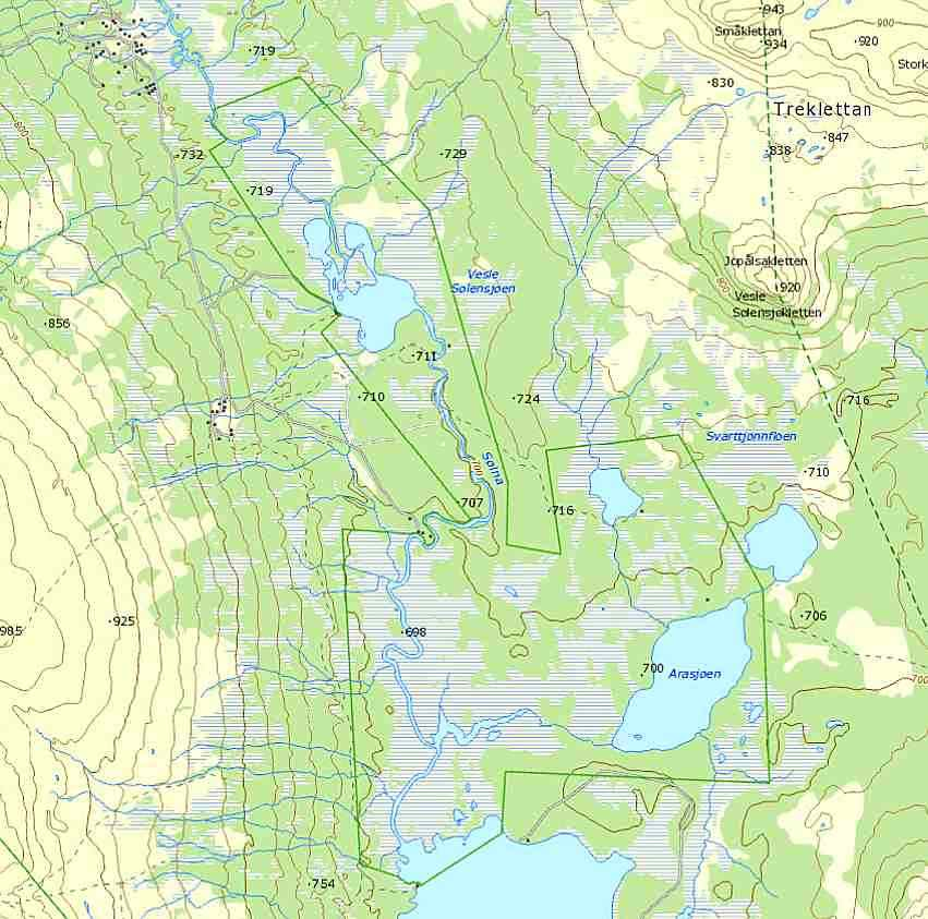 51 Lille Sølensjø Kartblad 1719 III Holøydal, 2018 IV Isteren Kommune Rendalen Areal 17.135 daa Høyde 685-720 m o.h. Feltarbeid Jon Bekken, Kjell Isaksen 27.-29.6.2007 Jon Bekken 3.7. 2007 Andre besøk Kjell Isaksen 9.