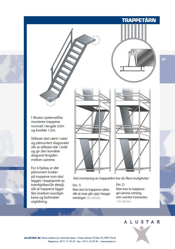 Forebyggende tiltak Konstruktiv dialog med produsenten Stillasprodusenten oppdaterer monteringsveiledningen og endrer innfestningen for trappeelementer.
