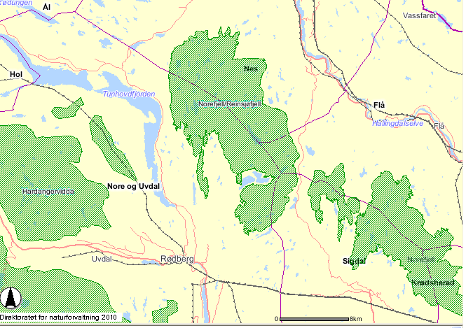 Kommunedelplan for Nore og Uvdal VEST Villreinområder (kilde Villrein.