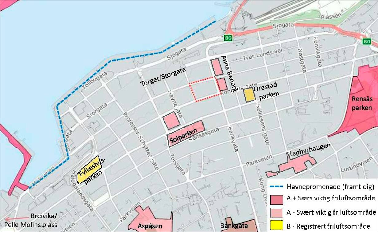 knapphetsgode i en by, og muligheten for etablering av kontorer gjør det mer sannsynlig at en unngår tomme lokaler. Byplan vurderer hensikten bak kommuneplanens bestemmelse 12