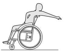 7. Ha begge hendene på drivringen i det du kjører over en hindring. 8. Dytt eller dra aldri i et object (som et møbel eller dør) for å dra rullestolen fremover.