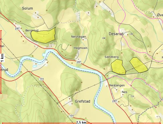 OMRÅDE: Solumsmoen B5 - Solumsmoen Gbnr 10/1 Innspill: 61 Dagens formål: LNF Foreslått formål: Boliger Arealstørrelse: 40 daa Forslagsstiller: Guro Thingelstad Skålien Beskrivelse: Hellende sørvendt