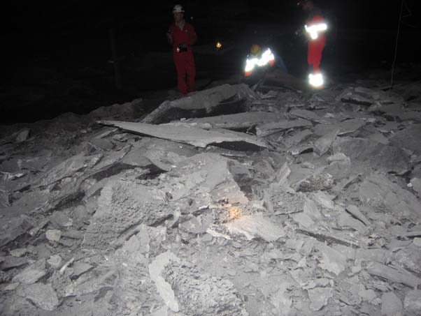 3.4 Skader på bergkonstruksjonen som følge av brannen Testen resulterte i høy og langvarig varmebelastning på bergkonstruksjonen utenfor det beskyttede testområdet.