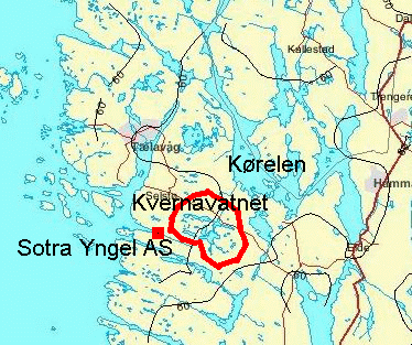OMRÅDEBESKRIVELSE Nedslagsfeltet til Kvernavatnet (innsjø nr 26909 vassdrag nr 057.2) er på 13 km².