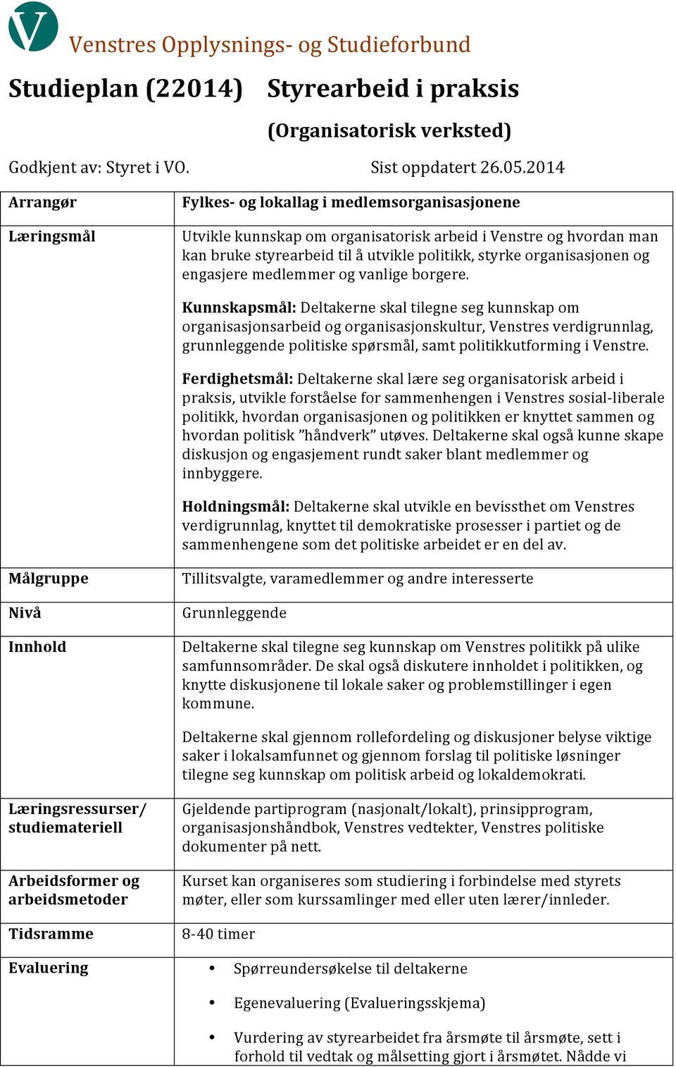 organisasjonen og engasjere medlemmer og vanlige borgere.