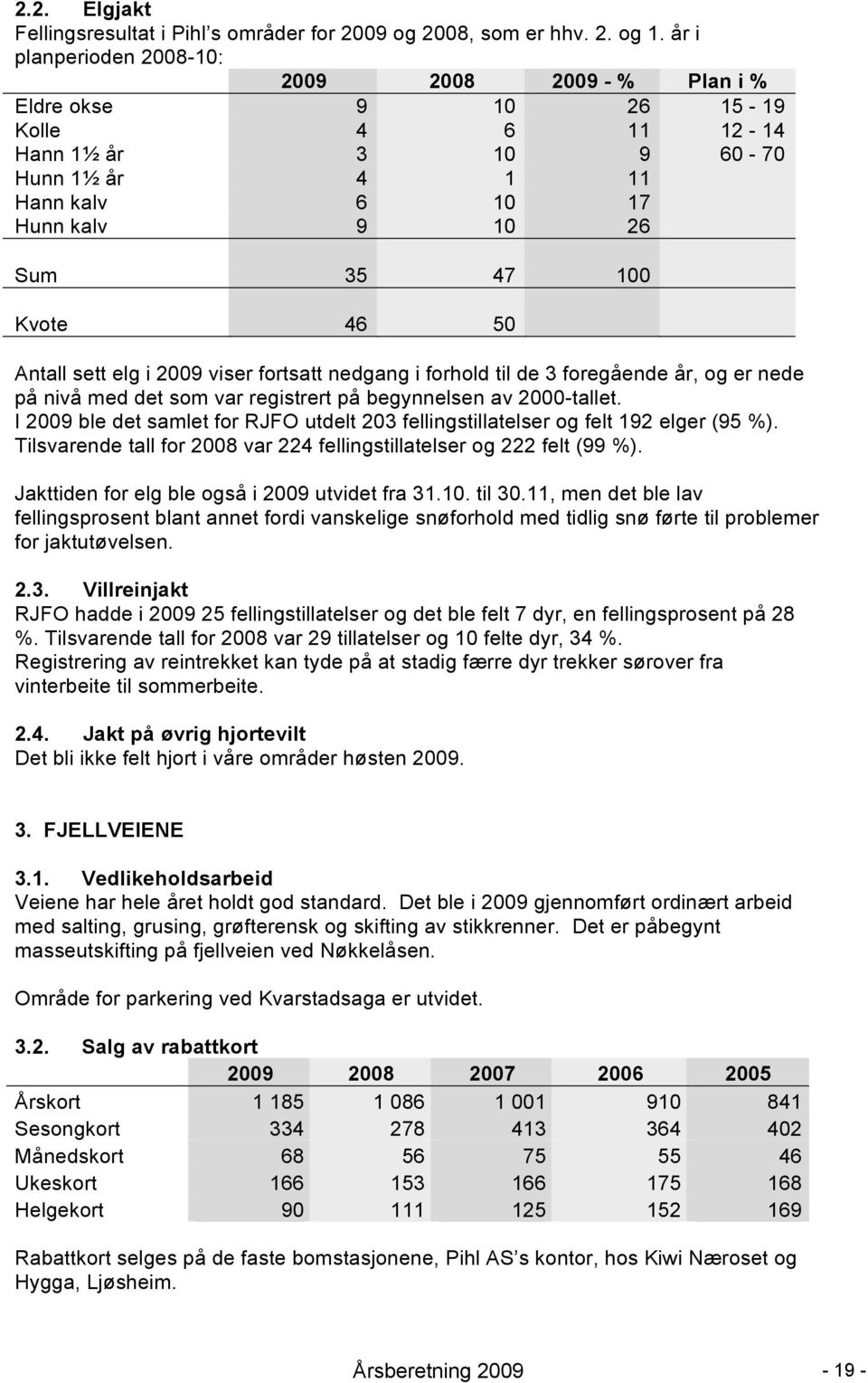 50 Antall sett elg i 2009 viser fortsatt nedgang i forhold til de 3 foregående år, og er nede på nivå med det som var registrert på begynnelsen av 2000-tallet.