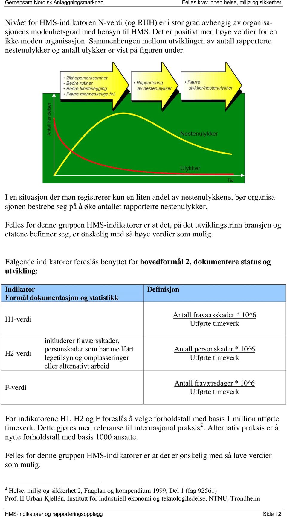 I en situasjon der man registrerer kun en liten andel av nestenulykkene, bør organisasjonen bestrebe seg på å øke et rapporterte nestenulykker.