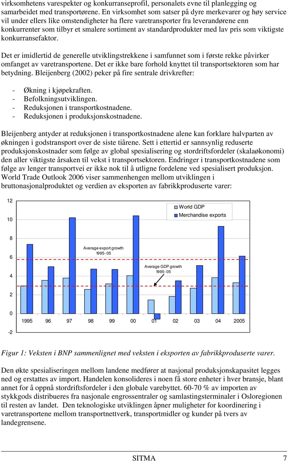 standardprodukter med lav pris som viktigste konkurransefaktor. Det er imidlertid de generelle utviklingstrekkene i samfunnet som i første rekke påvirker omfanget av varetransportene.