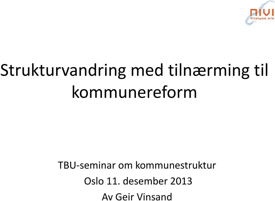 TBU-seminar om