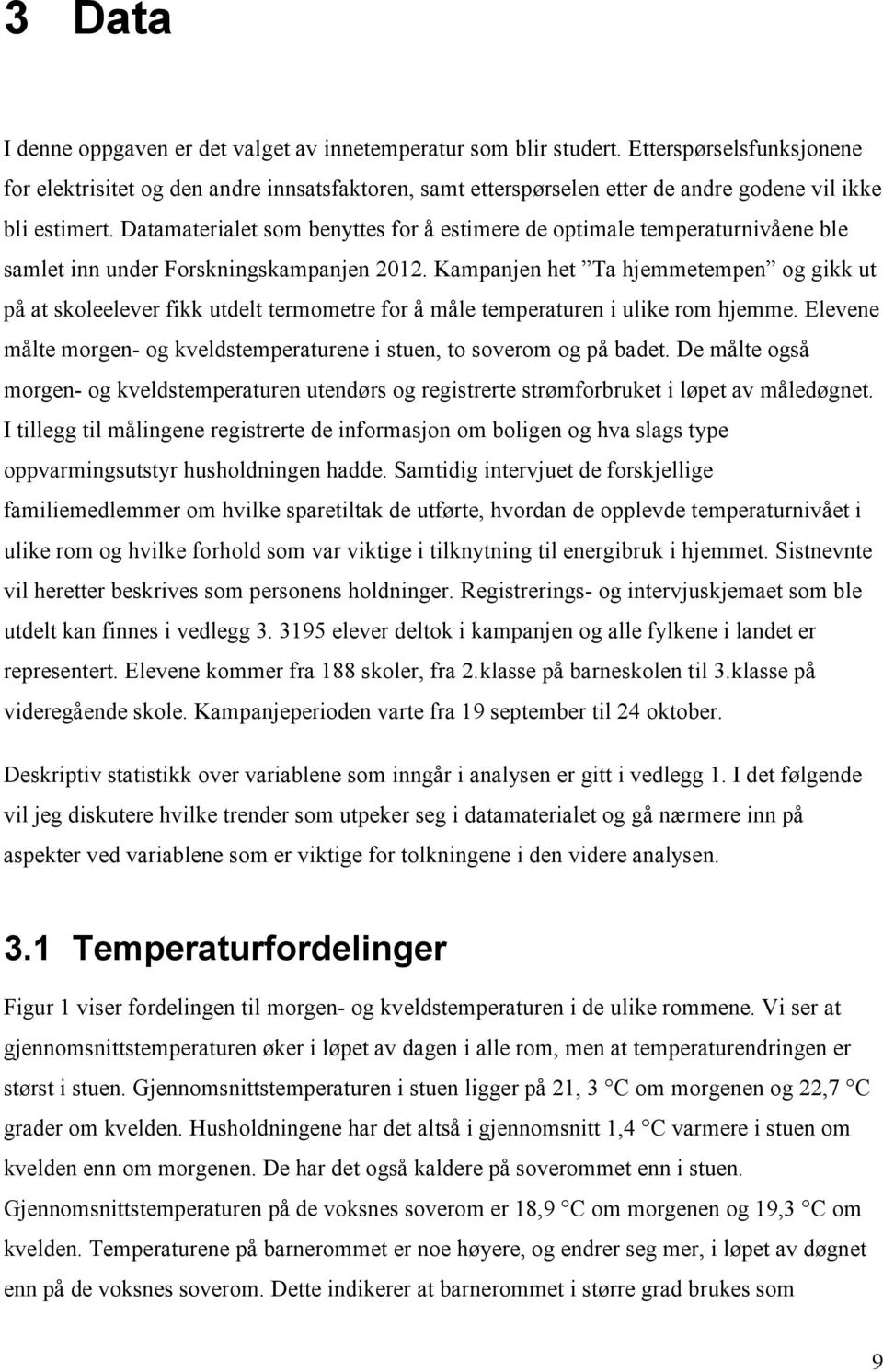 Kamanjen het Ta hjemmetemen og gkk ut å at skoleelever fkk utdelt termometre for å måle temeraturen ulke rom hjemme. Elevene målte morgen- og kveldstemeraturene stuen to soverom og å badet.