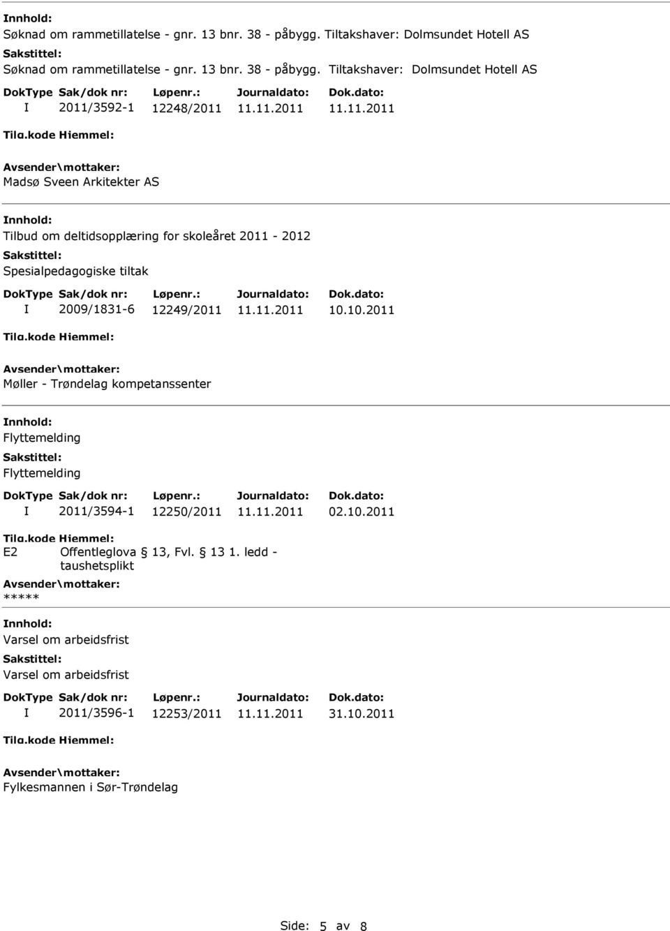 skoleåret 2011-2012 Spesialpedagogiske tiltak 2009/1831-6 12249/2011 10.