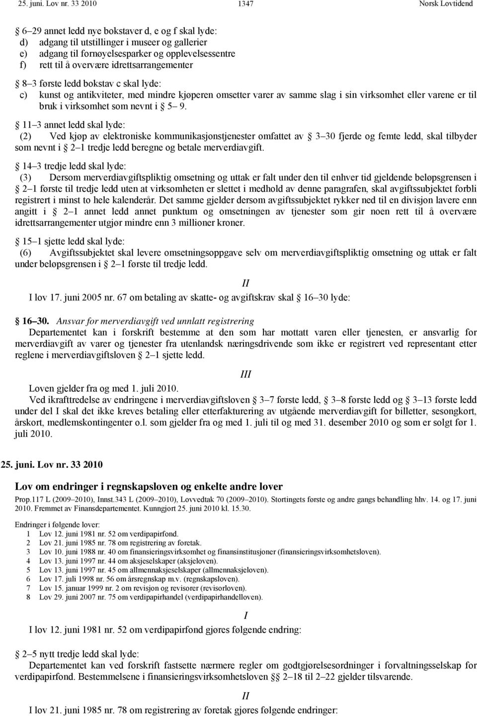 idrettsarrangementer 8 3 første ledd bokstav c skal lyde: c) kunst og antikviteter, med mindre kjøperen omsetter varer av samme slag i sin virksomhet eller varene er til bruk i virksomhet som nevnt i