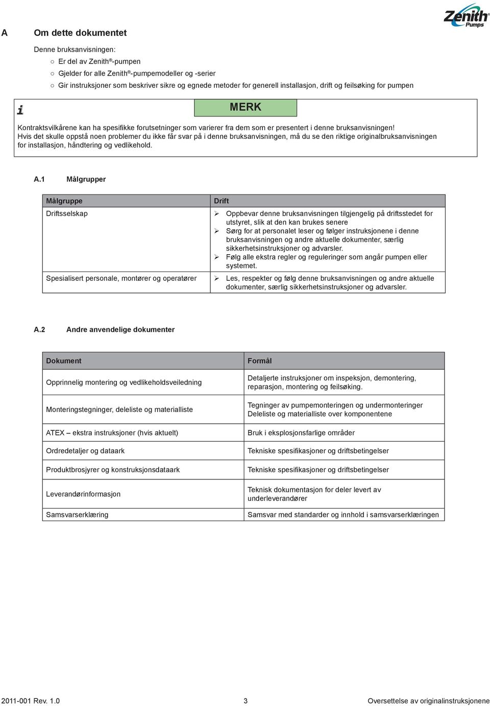 Hvis det skulle oppstå noen problemer du ikke får svar på i denne bruksanvisningen, må du se den riktige originalbruksanvisningen for installasjon, håndtering og vedlikehold. A.